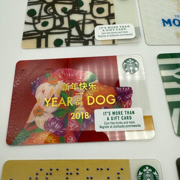 Lot of 24 Starbucks Cards 2015 to 2019 Year of The Monkey & Dog Braille– NICE! - Picture 3 of 12